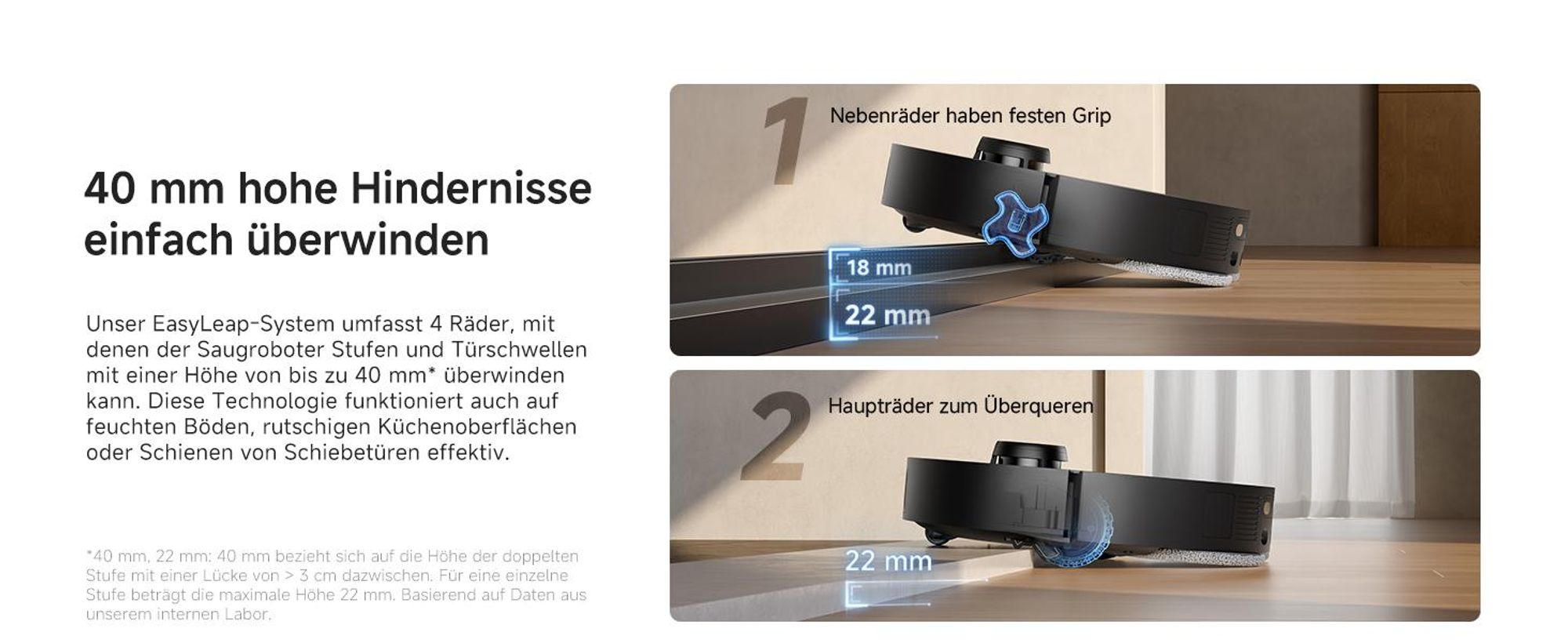 Dreame L40s Pro Ultra Staubsauger Roboter, selbstreinigende Ausfahrbare Wischmopps,19000Pa Saugkraft,Detangling DuoBrush,Hindernisvermeidung, Schwarz