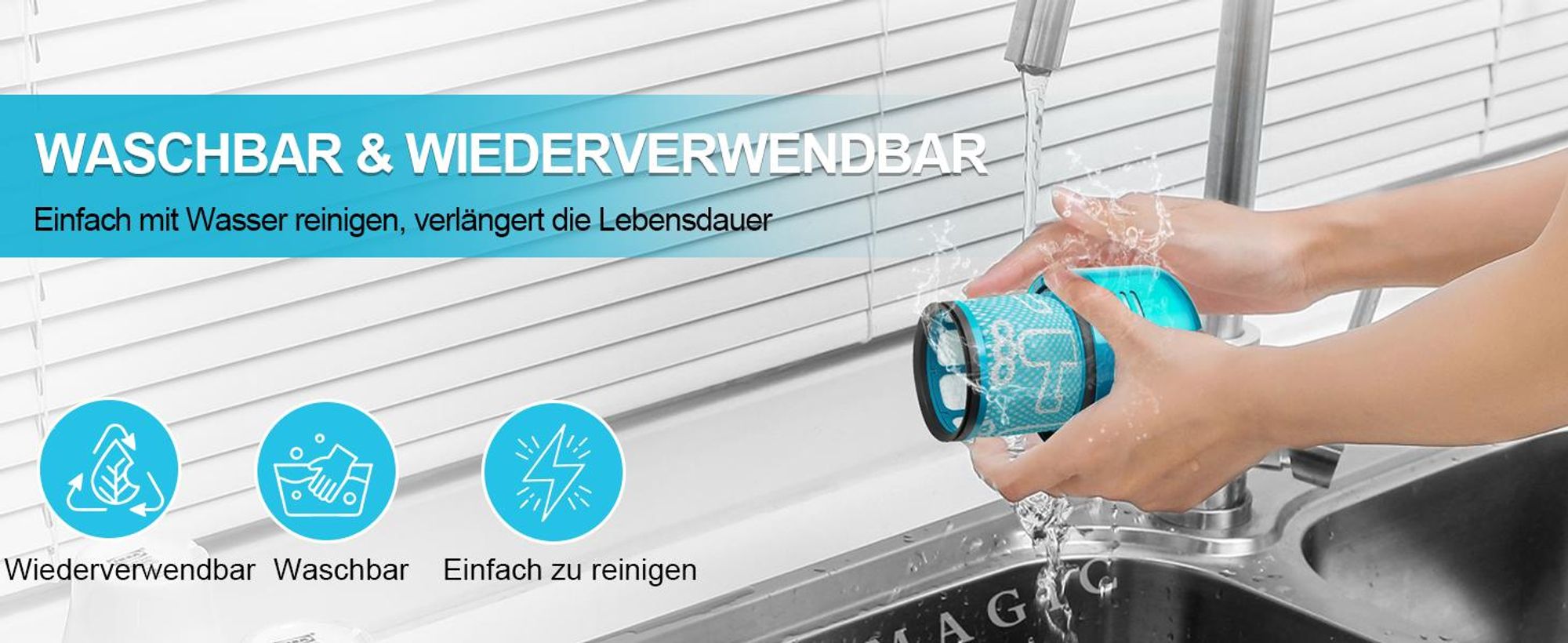 Filter für Dyson V12, 3 Stück HEPA Filter, Ersatzfilter Für dyson V12 Detect Slim Absolute Extra/Total Clean/Fluffy, 971517-01