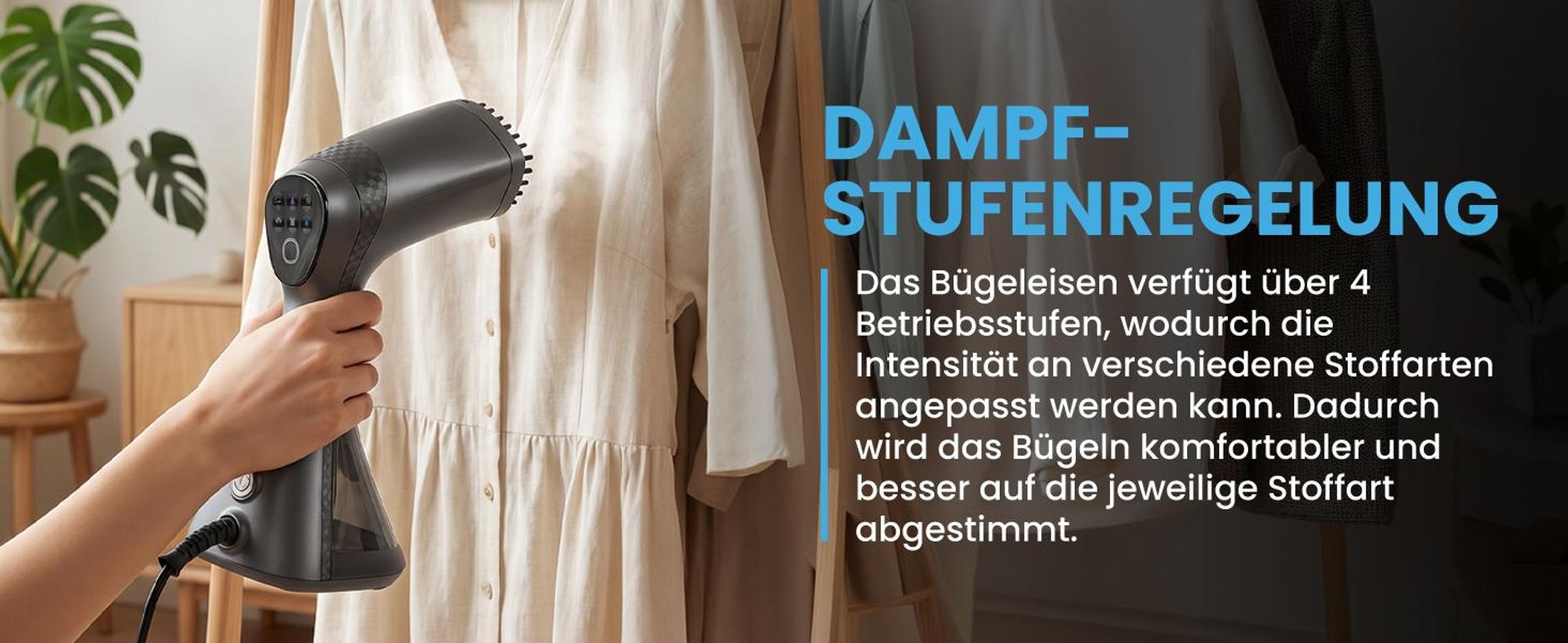 Dampfbügeleisen Bügeleisen Kleiderdampfer mit einstellbarem Dampfglätter