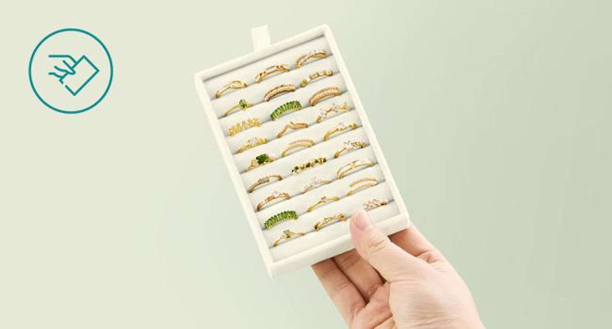 SONGMICS Schmuckhalter, Schmuckständer, 3 Armbandhalter, Schmuck-Organizer, mit Tablett aus Samt, mit Ringhalter, weiß-gold