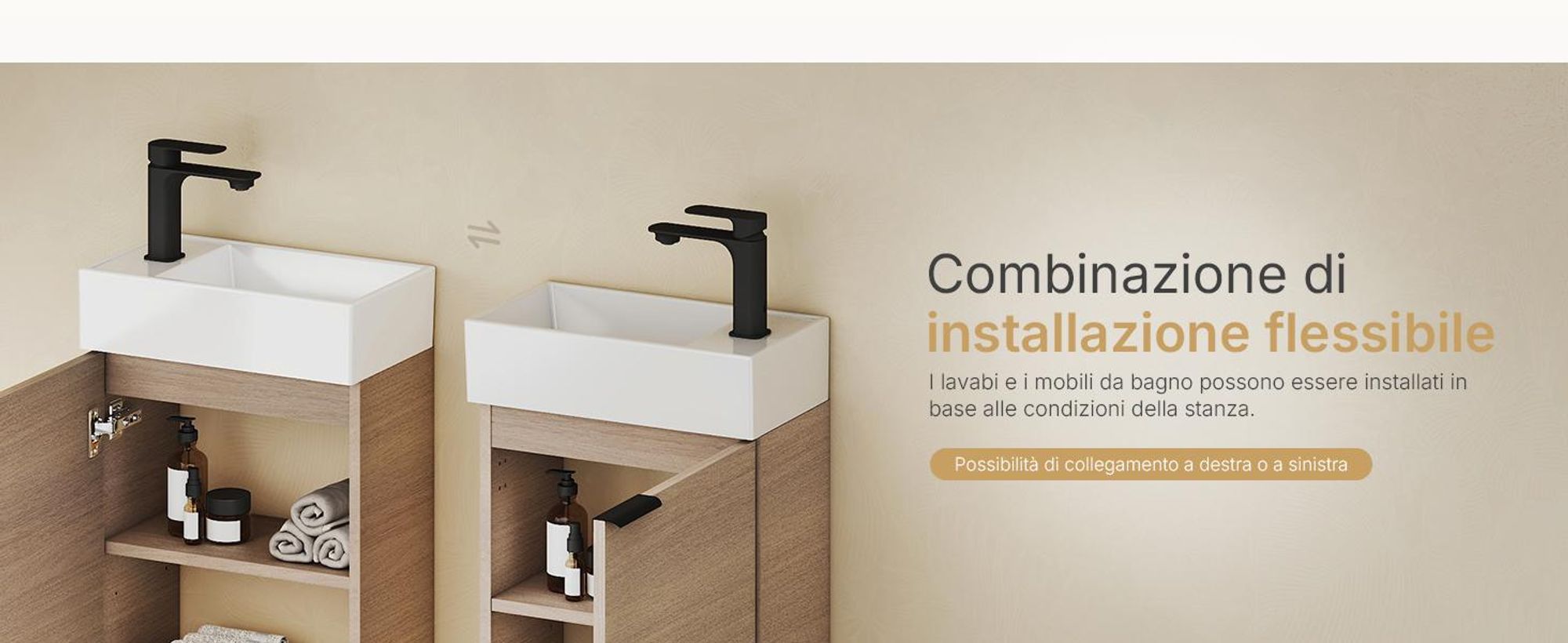 Set lavabo EMKE Mobiletto con lavabo in ceramica 417×240×646 mm sospeso, chiusura soft-close, rovere Sonoma