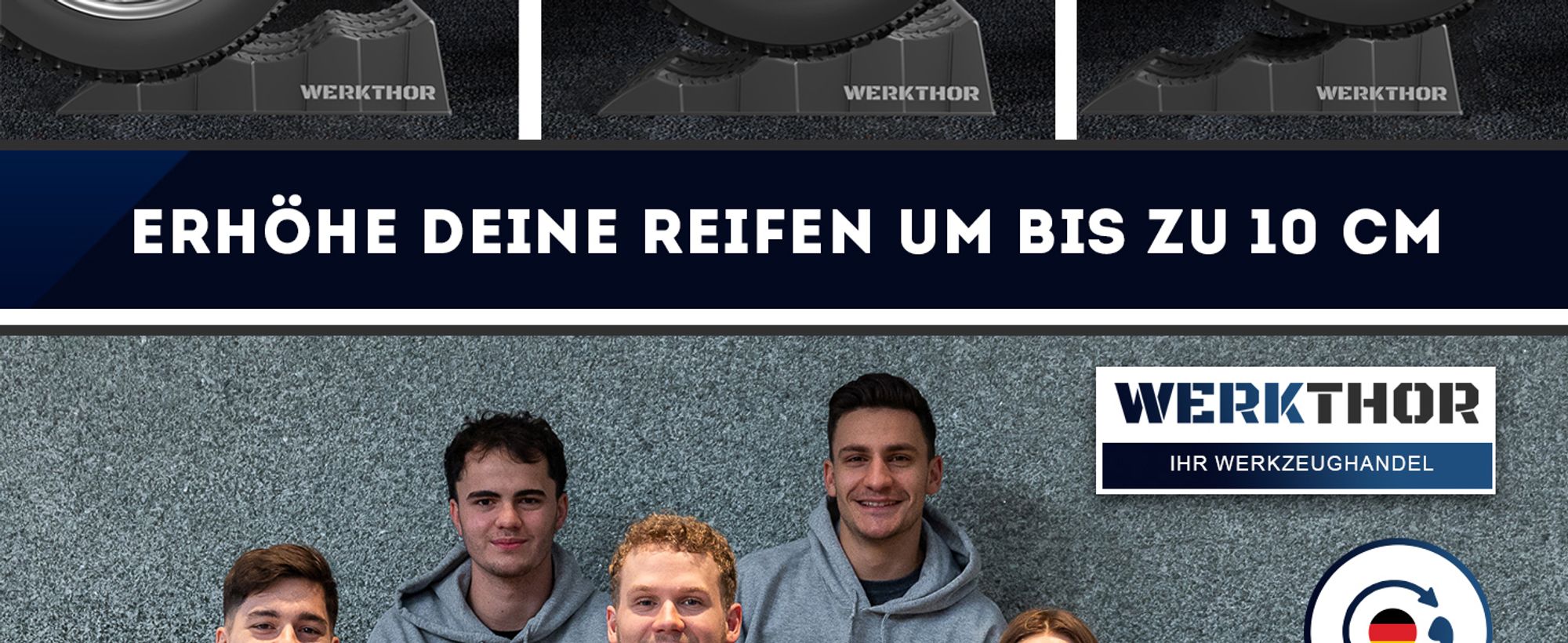 WERKTHOR Auffahrkeile - [2er Set] Auffahrkeile für Wohnmobil, Wohnwagen & Anhänger - Nivellieren für jeden Untergrund <3t