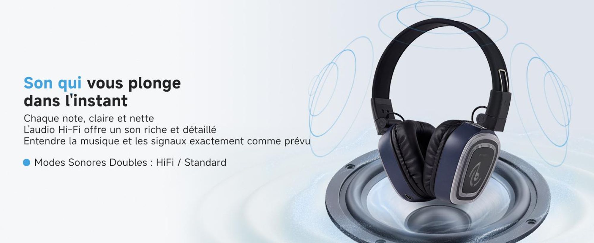 Casque Retekess TA003P-TA004S pour le fitness en groupe, le yoga, en mode mains libres, qualité audio hi-fi, autonomie de 12 heures, oreillettes réglables, adapté à la « silent disco »