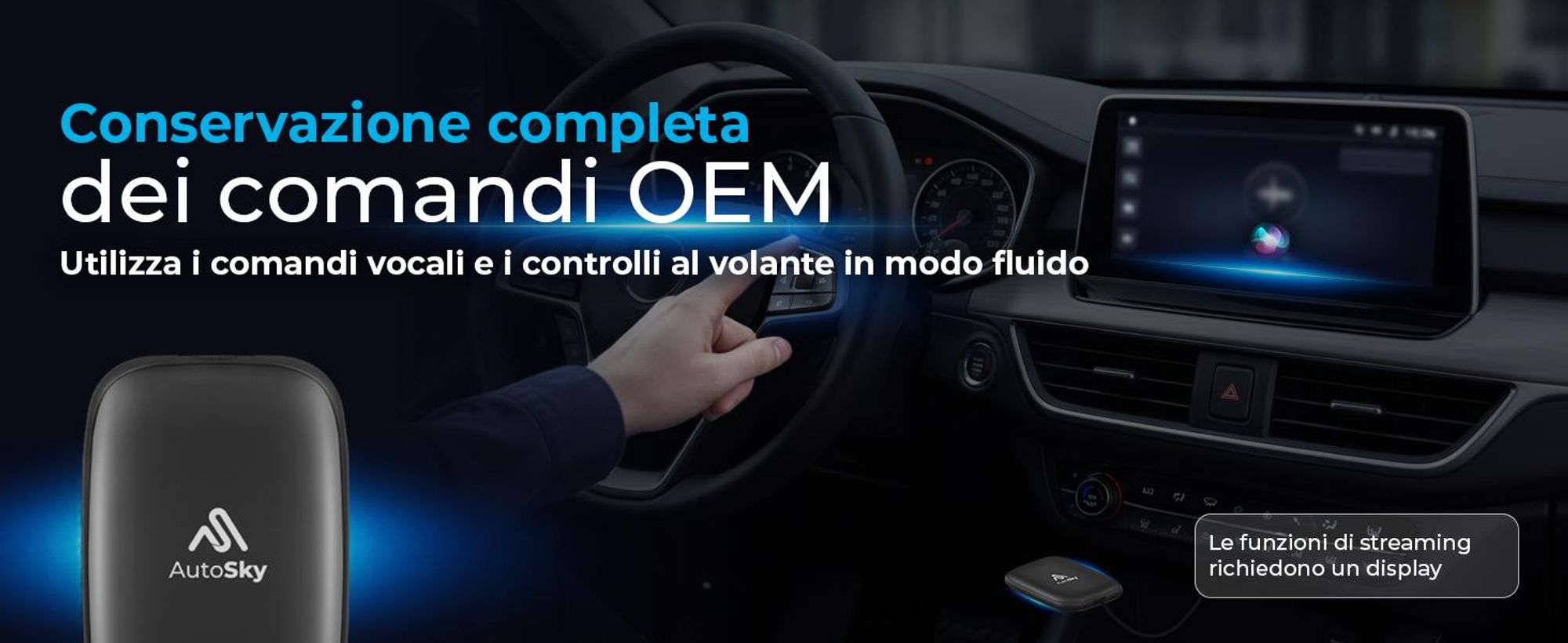 AutoSky Wireless CarPlay & Android Auto AI Box Lite – Wireless con Netflix e YouTube