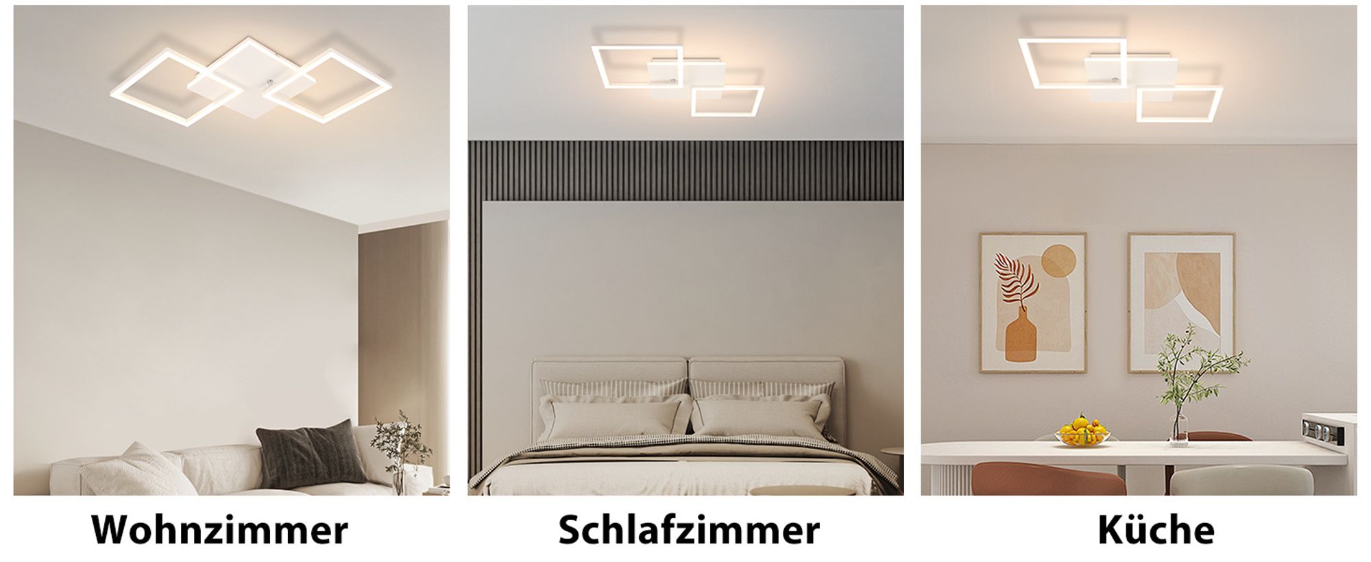 ZMH Deckenleuchte LED Deckenlampe Schlafzimmer 32W Küchenlampe Dimmbar Wohnzimmerlampe mit Fernbedienung Modern Design Flurlampe Weiß Schlafzimmerlampe Quadratisch Deckenlampen für Büro Kinderzimmer