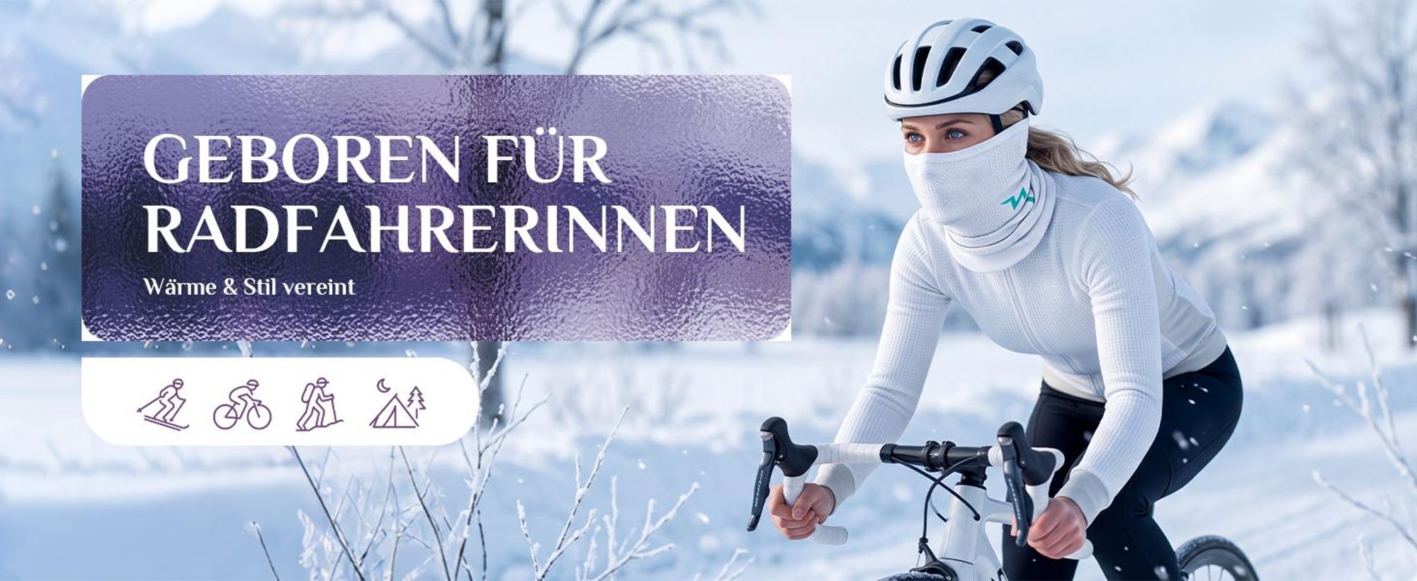 ROCKBROS TVI Damen Fahrrad Schlauchschal winddicht Halbe Sturmhaube Warme Atmungsaktive Sturmmaske für Fahrrad, Skifahren & Outdoor Weiß