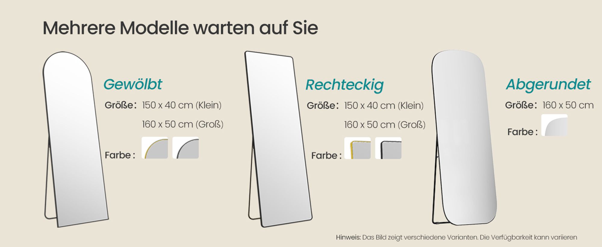 SONGMICS Ganzkörperspiegel, 140 x 40 cm, gewölbter Standspiegel