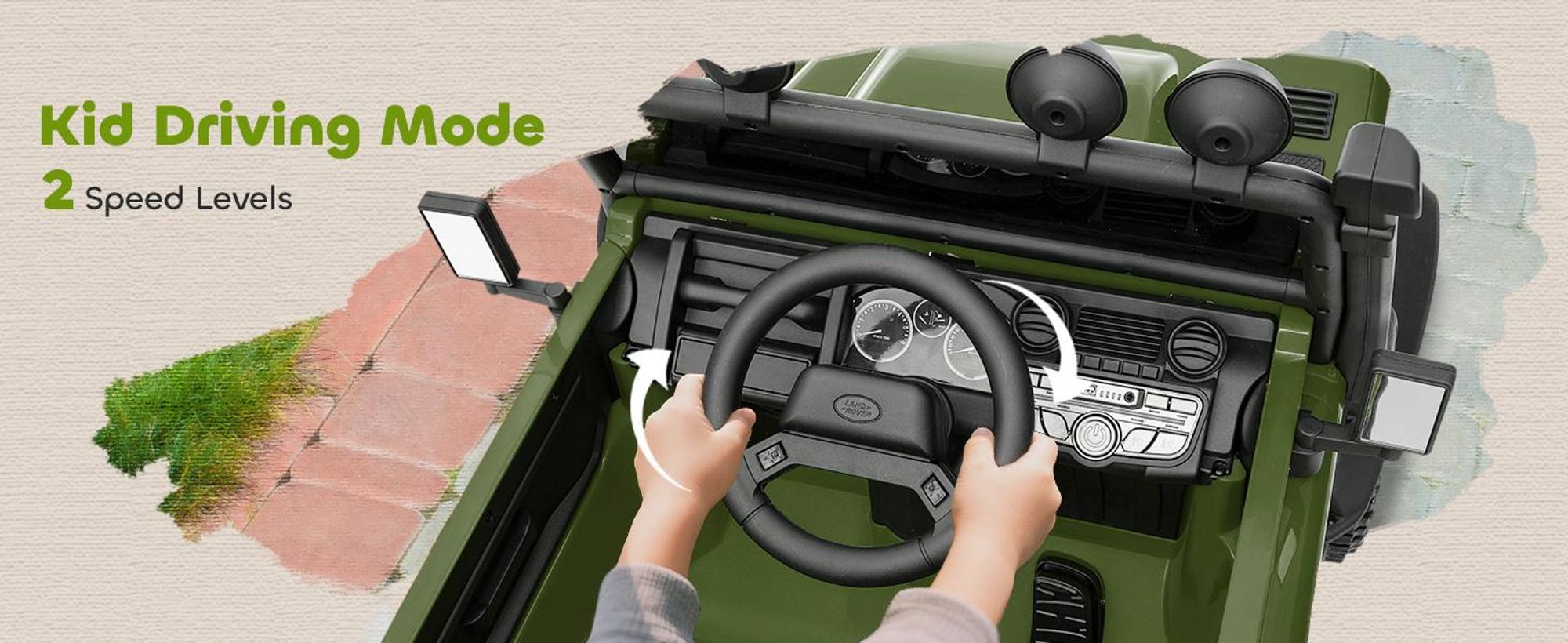 Elektryczny samochód dla dzieci AIYAPLAY, 12 V, 7 Ah, z pilotem 2,4 GHz, kolor zielony