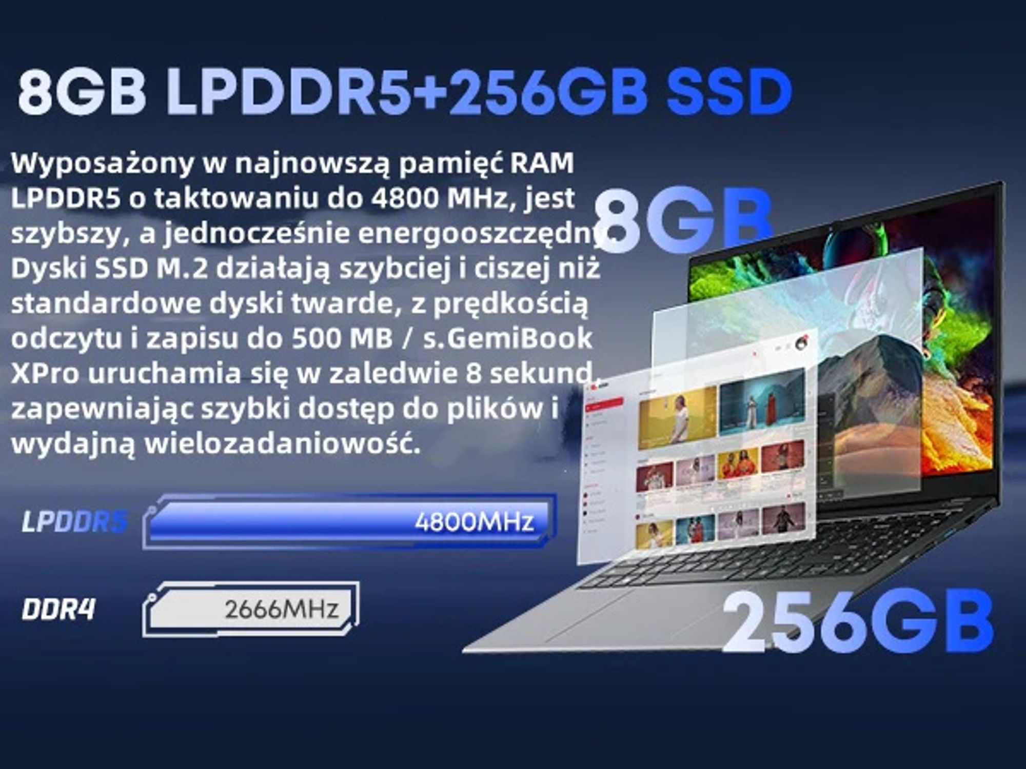 Laptop CHUWI GemiBook XPro - Procesorem Intel N100 Ekran 14.1" Windows 11 8GB +256GB Baterią 5000mAh - Szary