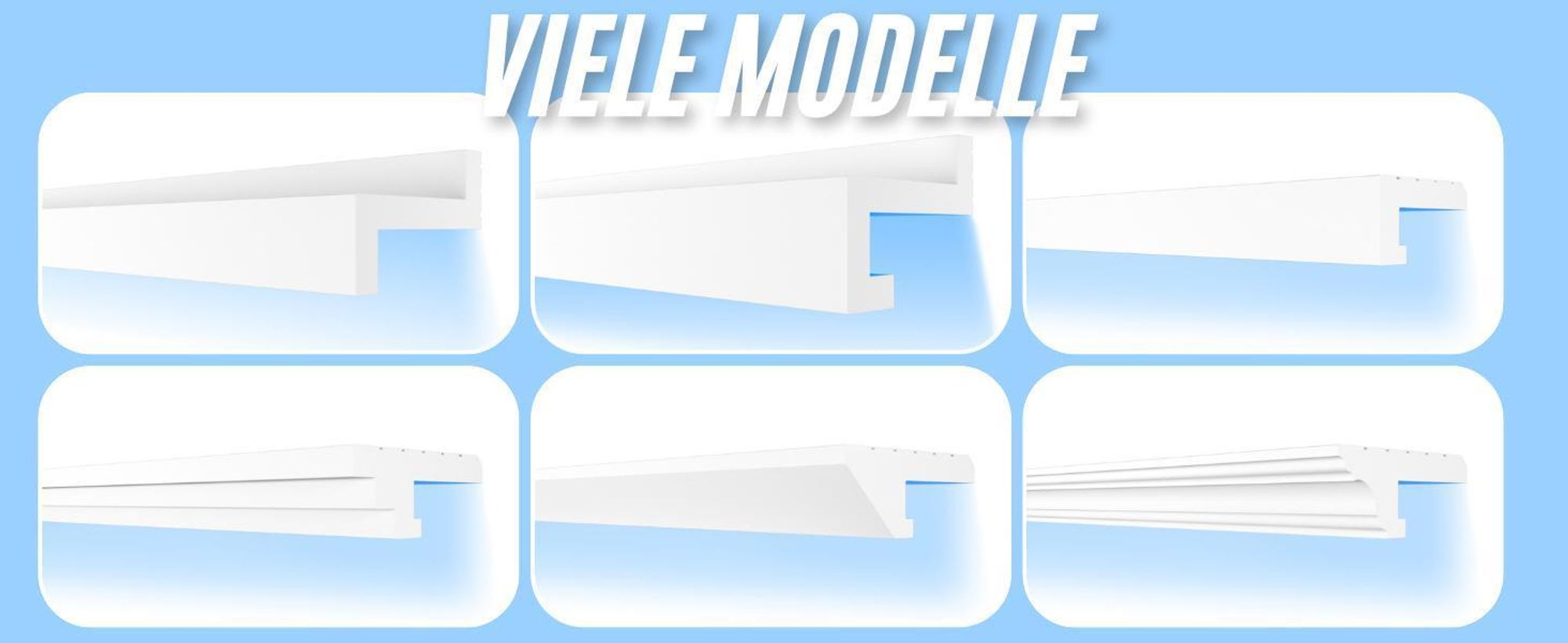 HEXIMO LED-Schattenfugenprofil Stuckleisten, indirekte Beleuchtung XPS Styropor-Trockenbau-Deckenleisten Lichtvouten-Deckenprofil (Muster HLED 15)