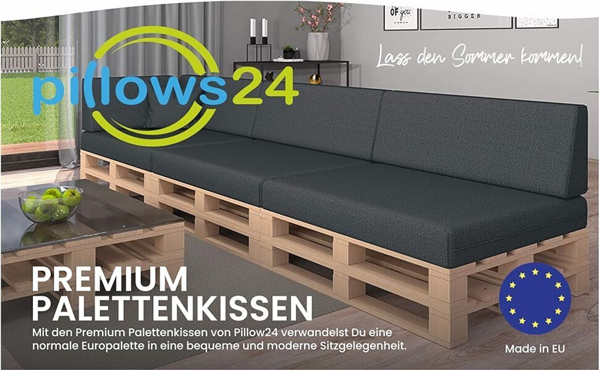 paletten palettenkissen 120 x 80 europaletten europalette palettensofa