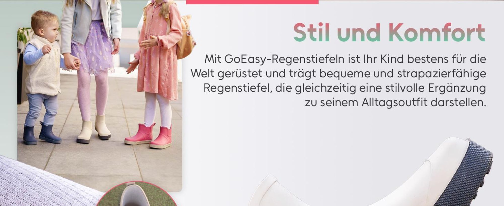 Gummistiefel, GoEasy Kindergummistiefel – Chelsea Boots, Barfußschuhe, kurze Kindergummistiefel, bequem und modisch, mit reflektierendem Streifen, antibakterieller Innensohle und rutschfester Sohle, Hellbeige, 22/23