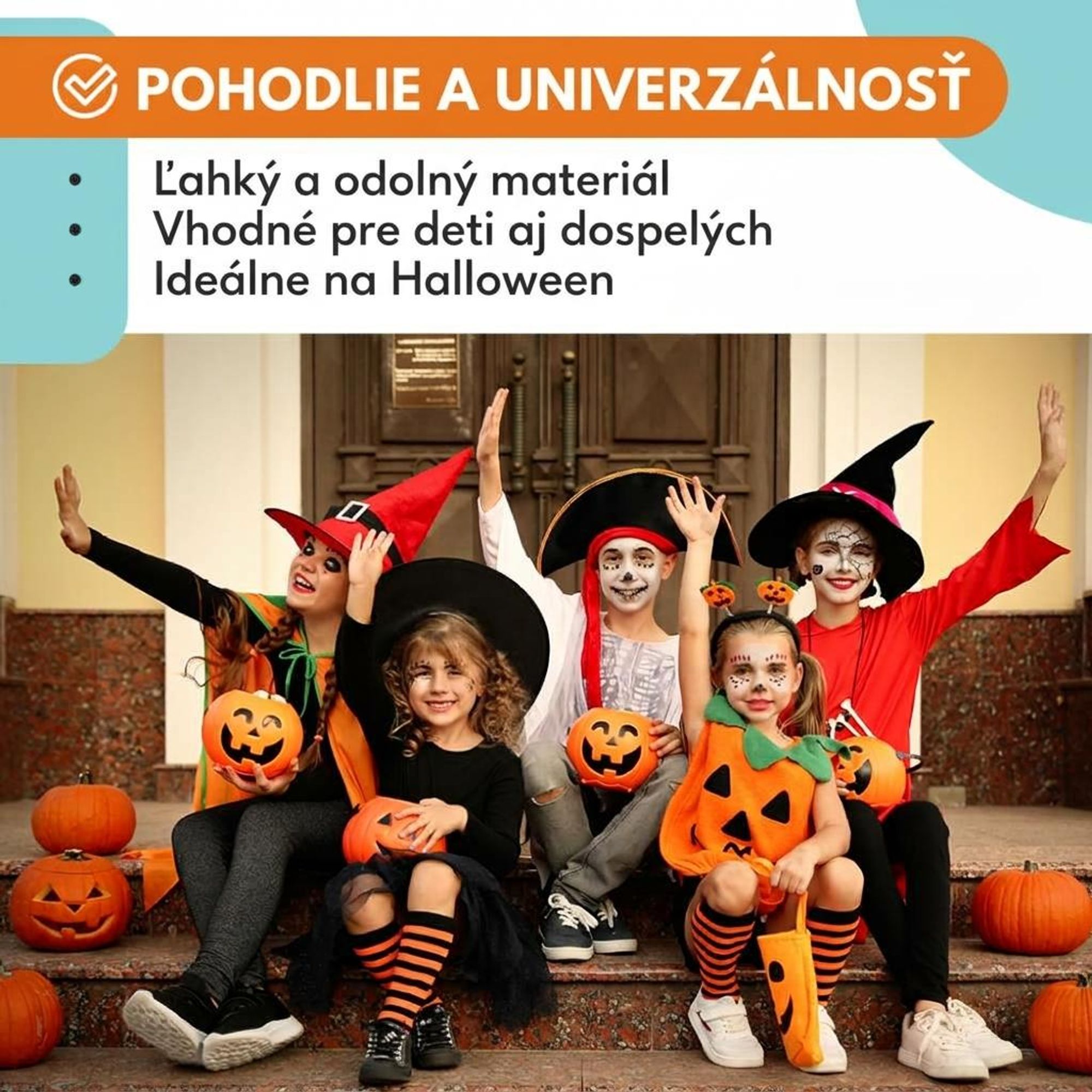 KRUMAD Halloween čarodejnícky klobúk čierny - špicatý čarodejnícky klobúk s motívom tekvice a netopiera, univerzálna veľkosť pre deti a dospelých, karnevalové kostýmové doplnky
