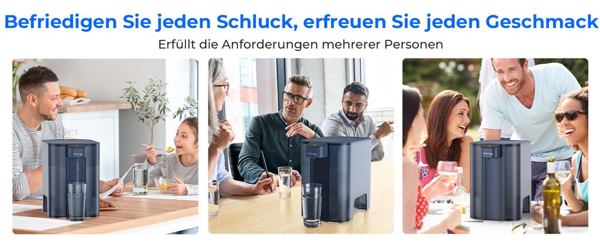 Waterdrop Mega Sofortiger Elektrischer Wasserfilterkrug mit 4 Filter, 6L Wasserfilterkannen, Reduziert Chlor, Blei, Quecksilber, 757 Liter, Blau