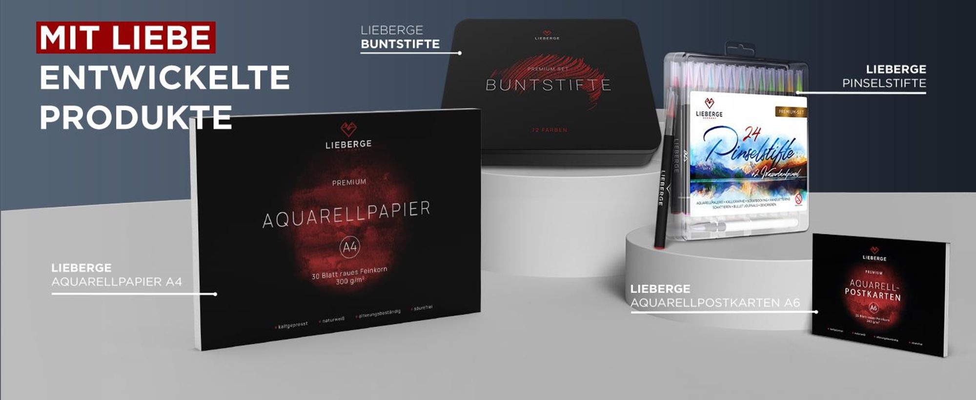 LIEBERGE Premium Buntstifte Set in Metallschatulle – 72 Farben – hochpigmentierte Colored Pencils – bruchstabil, weiche Farbabgabe | Malstifte