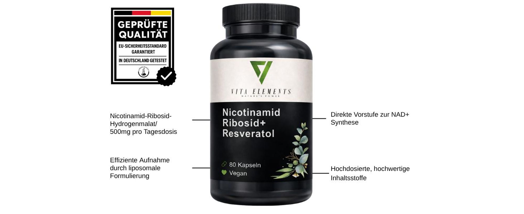 Vita Elements NAD+ Kapseln Produktdose