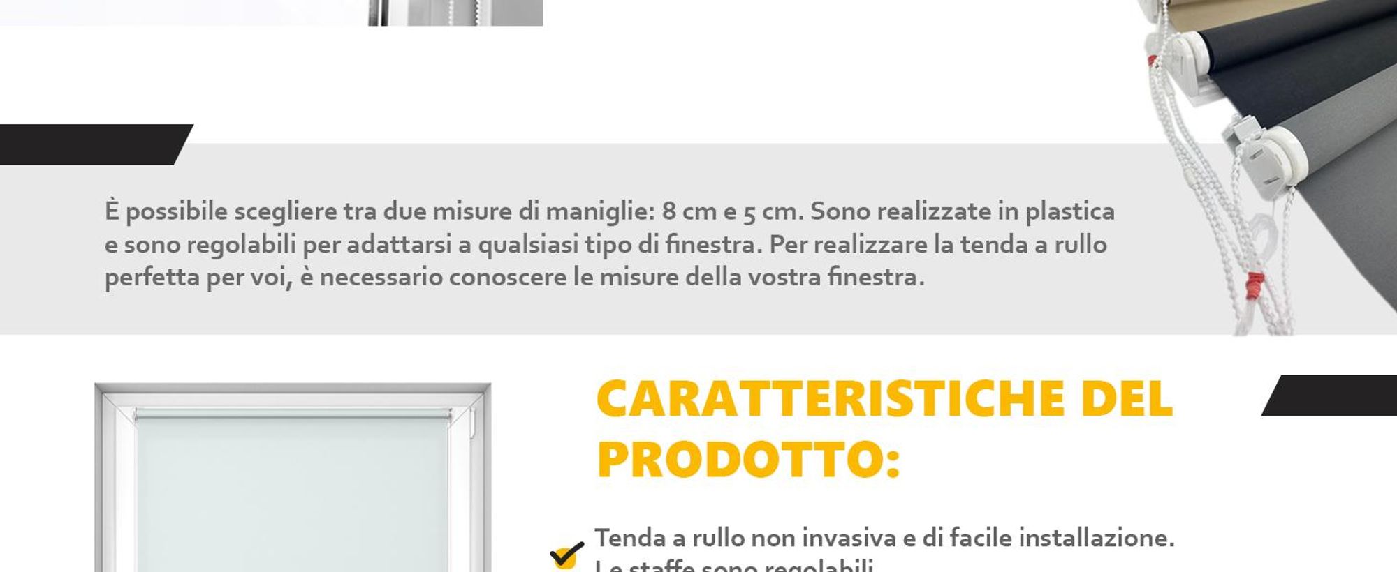 time4blinds, Mini store, senza fori, 800x1400 mm, Grigio, Sinistra