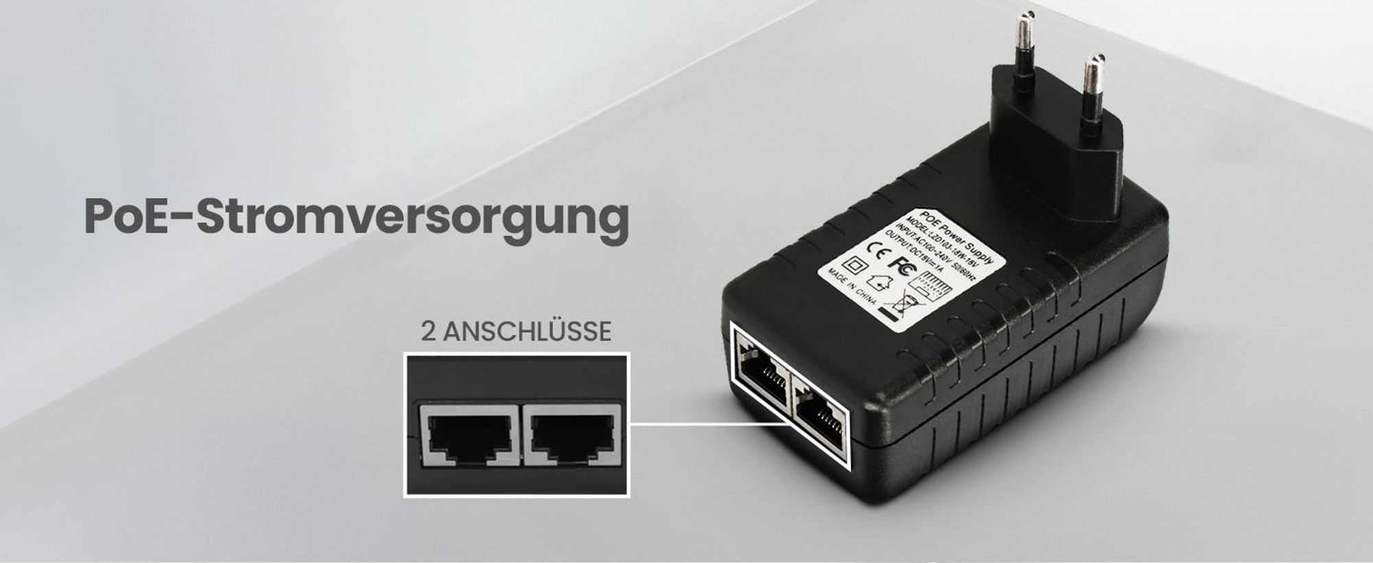 Extralink PoE Injector 24V 0,5A 12W mit 2x RJ45 Ports