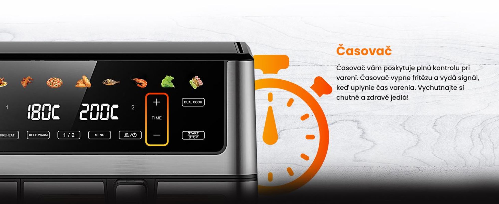 Extralink Air Fryer Dual Basket 10 l teplovzdušná fritéza 2500 W s 2 košmi a dotykovým displejom
