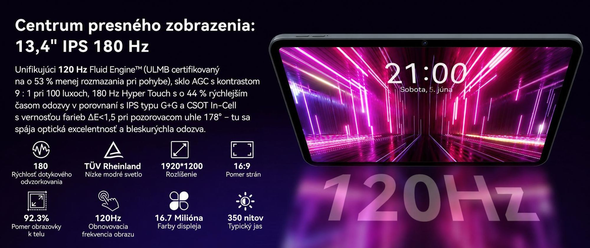 T60Pro, 13,4-palcový tablet s Androidom 16, 24 GB (8 + 16) + 256 GB / 2 TB (TF karta), batéria 10 000 mAh, 2K displej InCell / 120 Hz / 5G WiFi, s obalom / myšou / klávesnicou / slúchadlami s káblom
