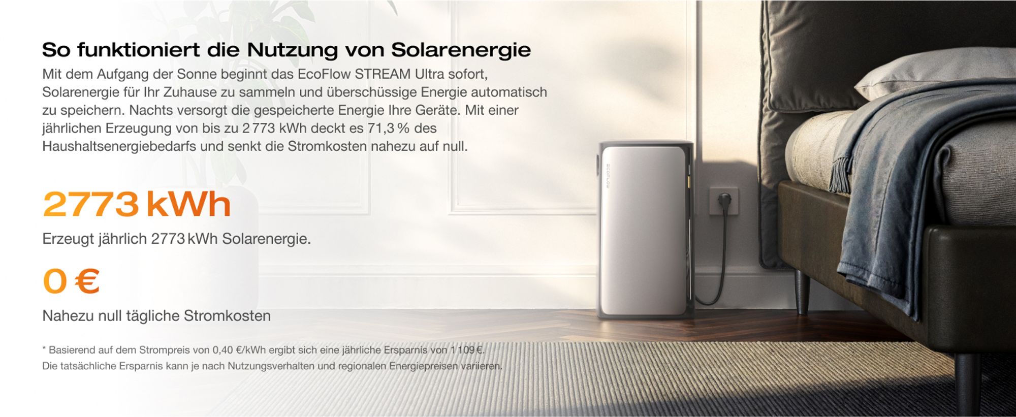 EcoFlow STREAM Ultra 1,92 kWh Balkonkraftwerk mit Batteriespeicher, Plug & Play Solarsystem, 2 800 W Solareingang (4 MPPT), 1 200 W Dual AC-Anschlüsse