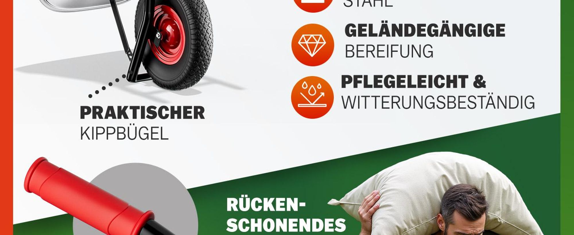 GARDEBRUK® Schubkarre 100L 250kg