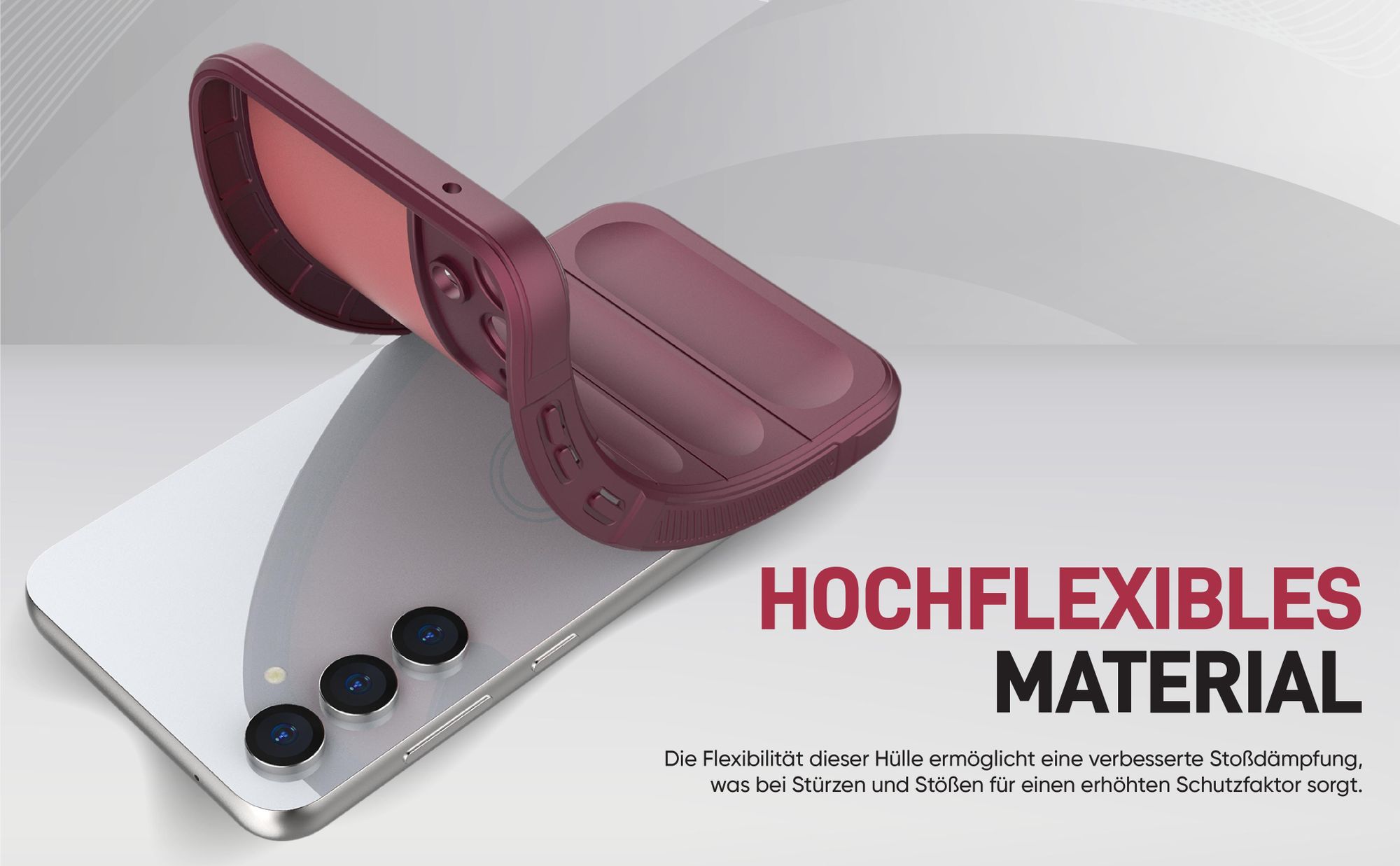 Stoßfestes und flexbiles Handy Case mit Griffzonen in Lila für Samsung Galaxy S23 FE