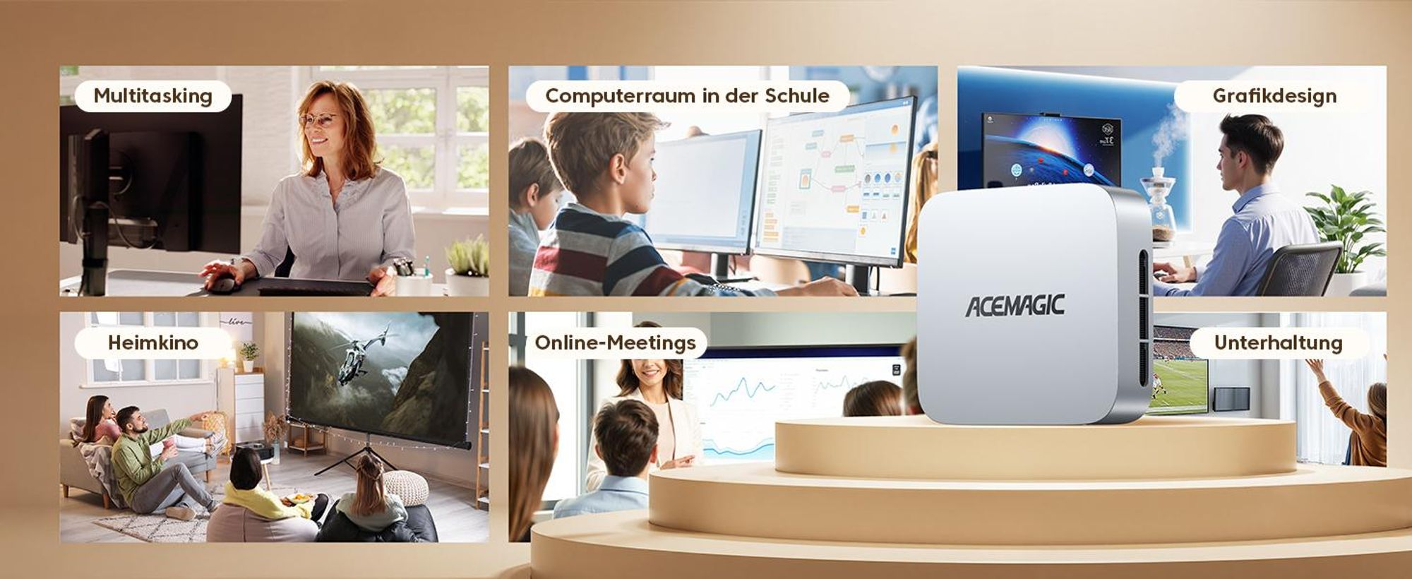 ACEMAGIC K1 Mini PC mit Intel Core i5-12600H,16GB DDR4 512GB SSD,Windows 11 Pro,WiFi 6,4K-Ausgabe