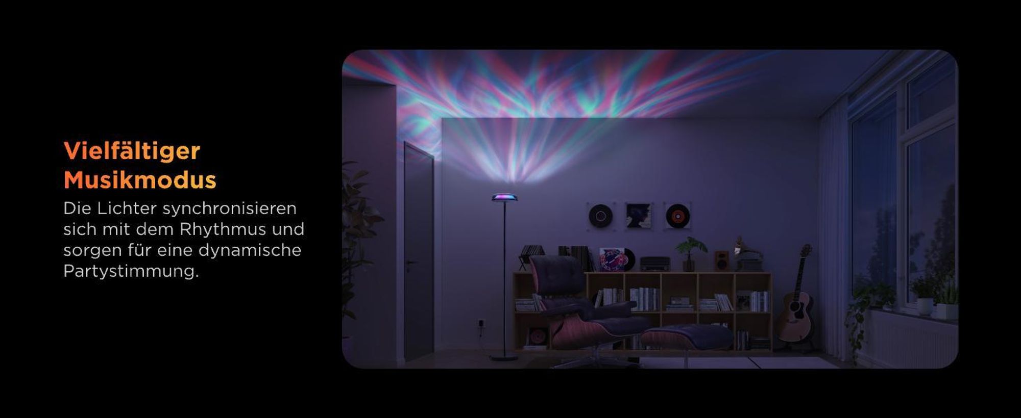 Govee Stehlampe Wohnzimmer Deckenfluter Wellenbeleuchtung RGBICWW, Dreizonenbeleuchtung Stehlampe, 2700-6500k, Kompatibel mit Matter und Alexa