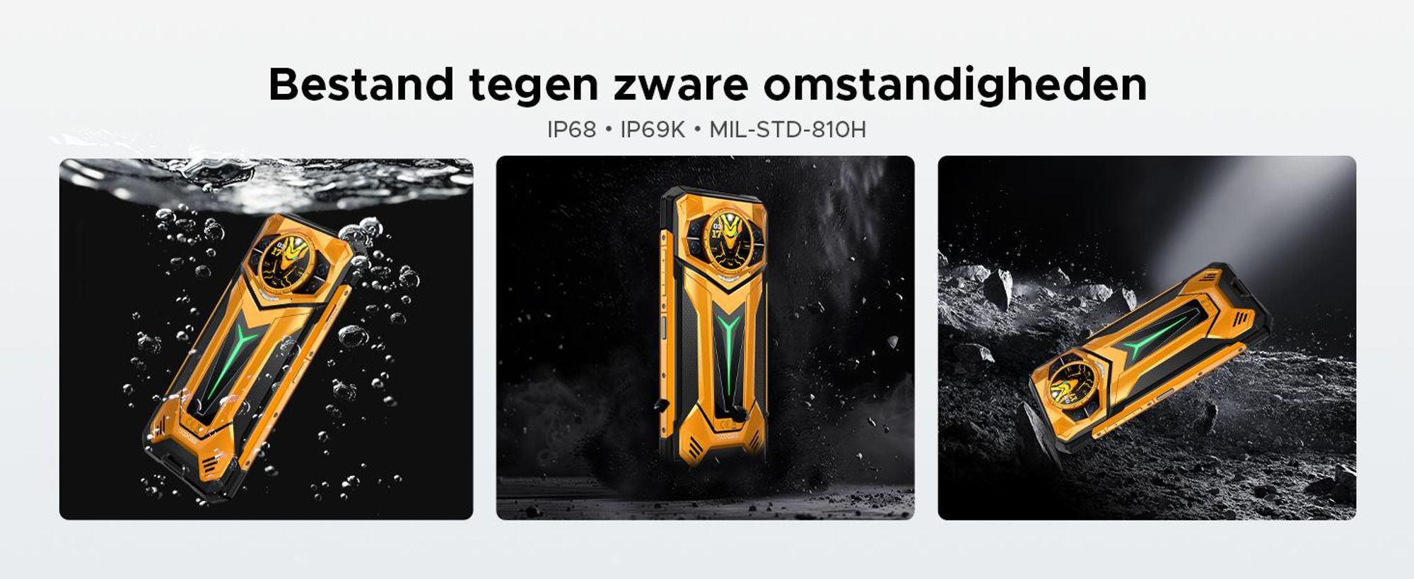 DOOGEE S200 Ultra robuuste smartphone, 5G, IP68/IP69K, 6,72" 120Hz, 1,32" AMOLED-scherm, 11000mAh batterij, 66W opladen, 48GB+1TB opslag, 100MP camera