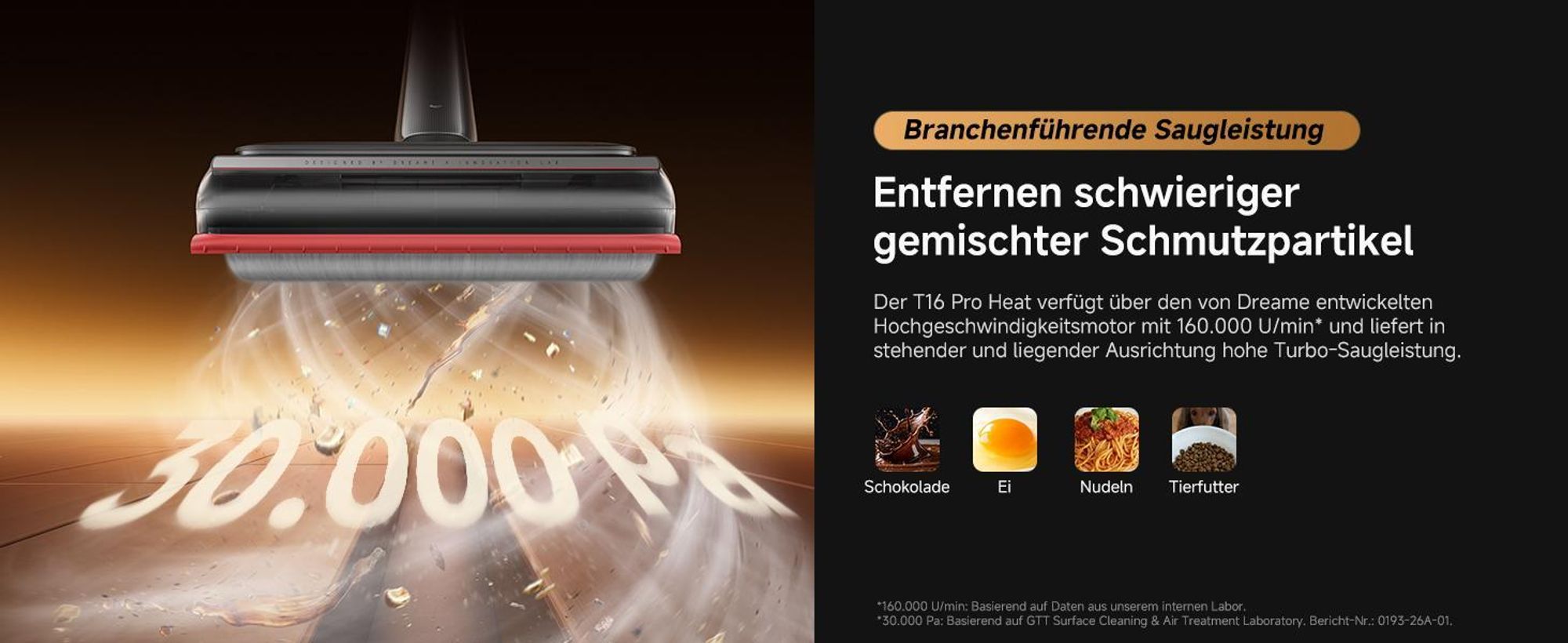 Dreame T16 Pro Heat Nass- und Trockensauger,Ultradünn 9,85 cm,90°C heißem Wasser,Ölbeseitigung,DREI Kanten,kein Verheddern,30kPa,95°C Selbstreinigung