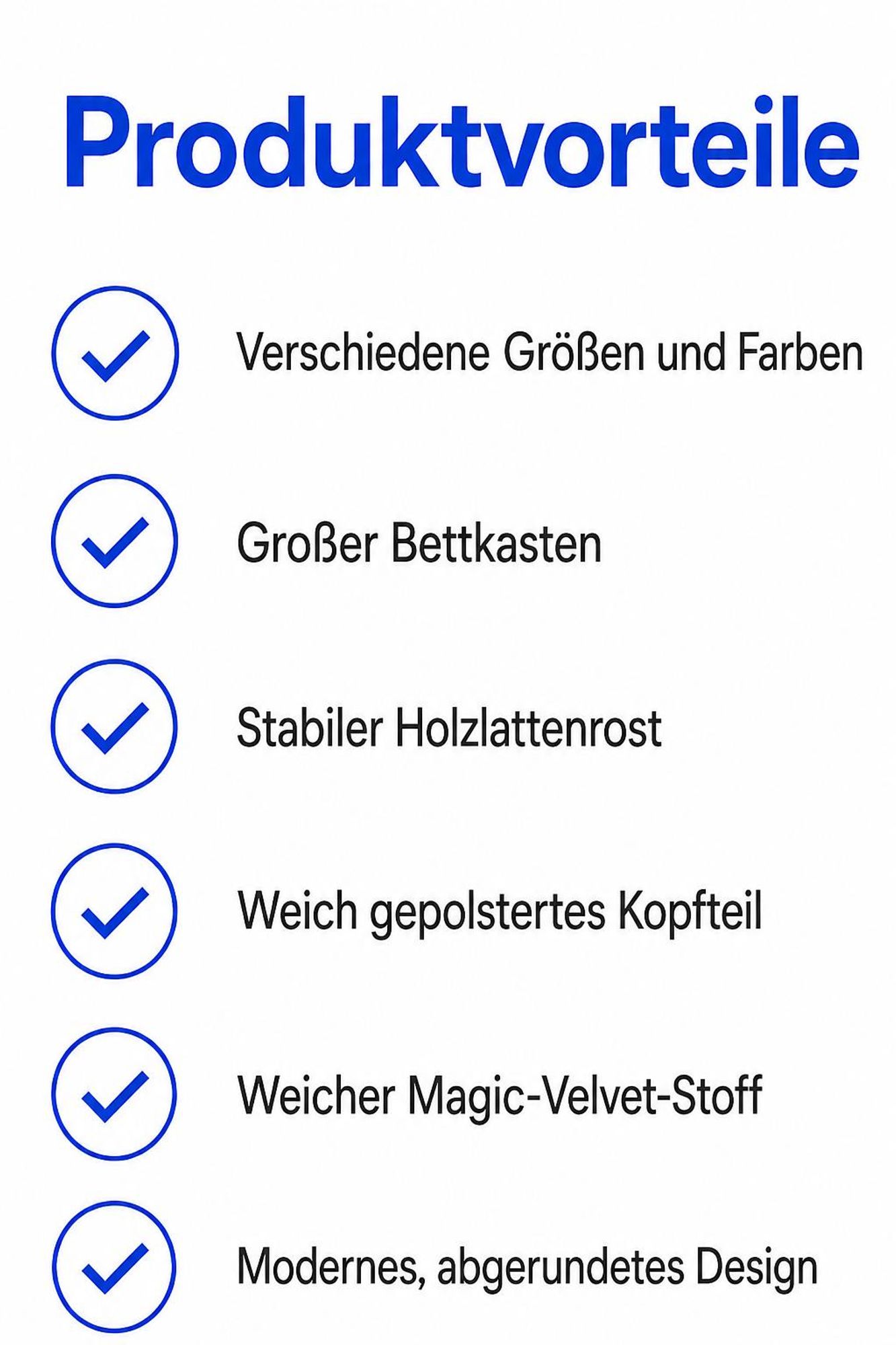 Komfort des Polsterbetts MELLOW mit hohem Kopfteil und stabilem Holzlattenrost