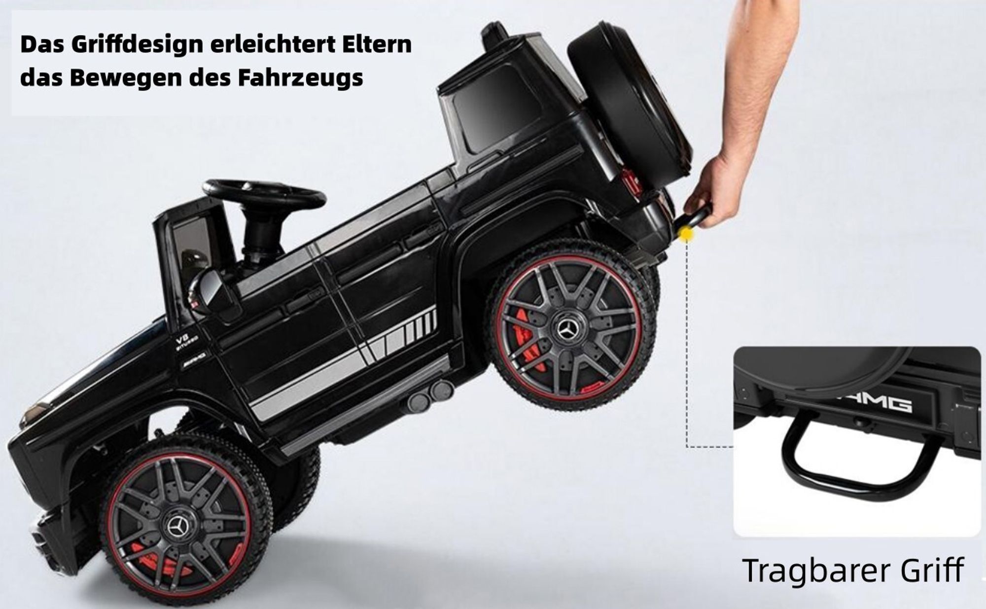 FCH Elektroautos für Kinder Mercedes Benz G63 AMG mit 12V Elektrofahrzeug 2,4G Fernbedienung, 2-türiges Kinder-Elektrofahrzeug mit MP3
