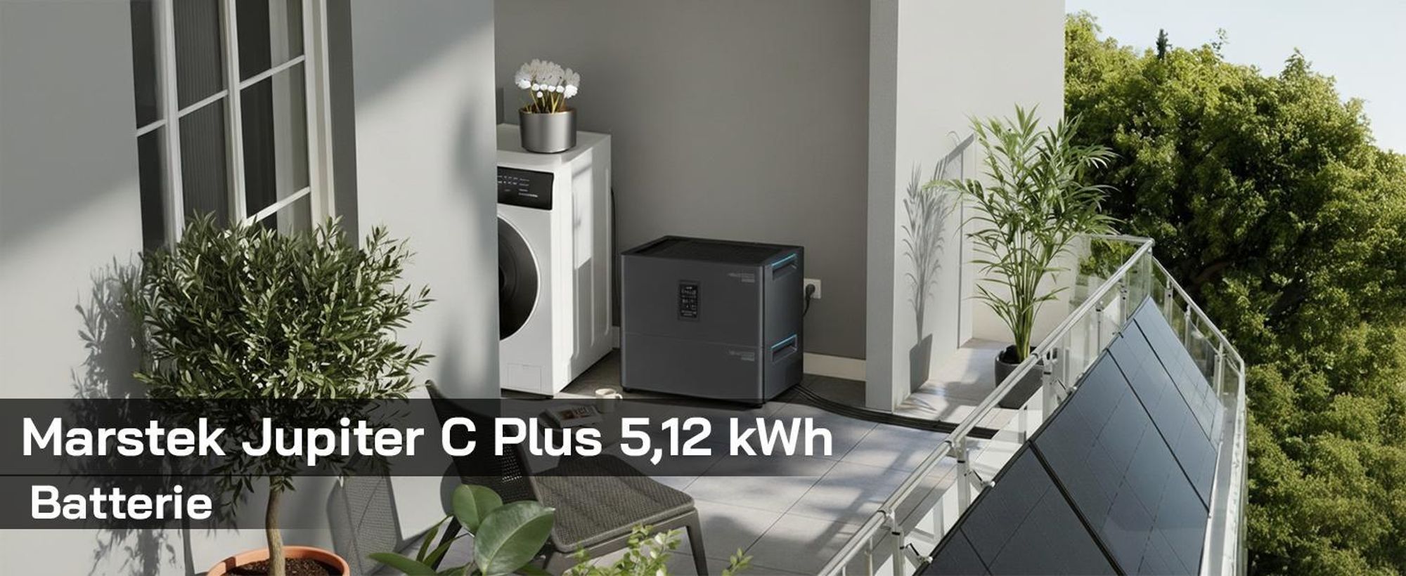 SUNNIVA® 2000W Balkonkraftwerk mit 5,12 kWh Speicher MARSTEK Jupiter C + Plus, 4x500W BIFAZIAL FULLBLACK komplett Steckdose, Solaranlage Solarspeicher