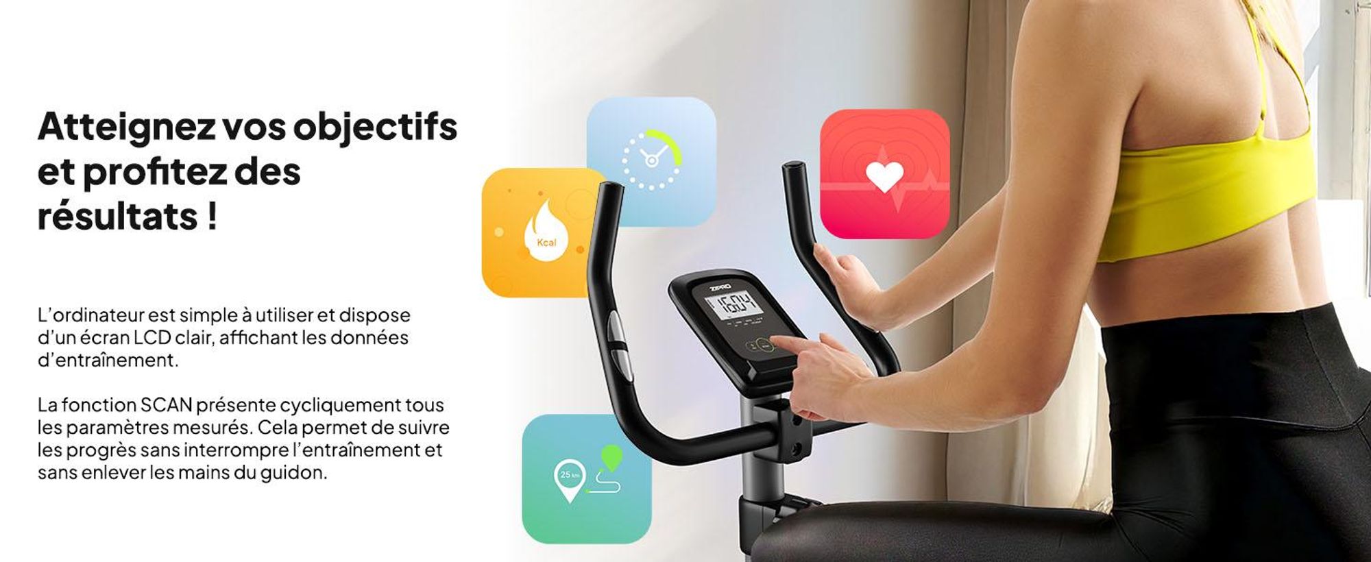 Zipro Drift Vélo d'appartement Vélo magnétique jusqu'à 120 kg Aimants Vélo d'exercice Vélo de fitness Vélo home-trainer Vélo cardio Computer