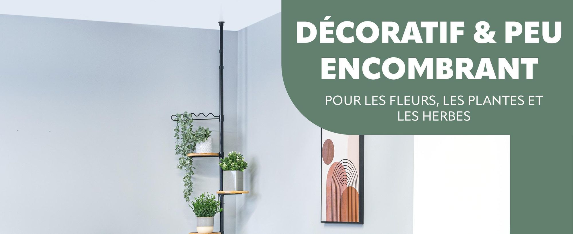 Étagère télescopique pour les plantes dans le salon