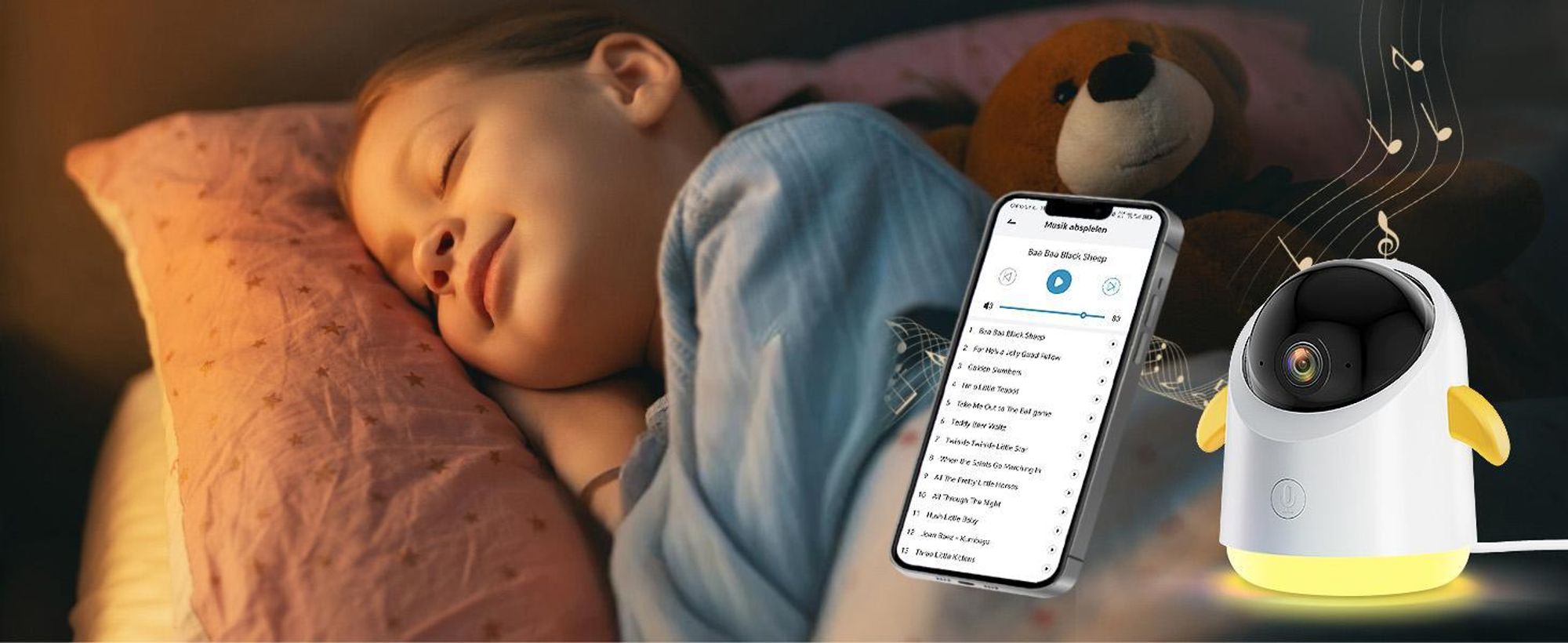 BOIFUN Babyphone mit 2 Kamera, WLAN 2K Video Babyfon, Smartphone-App-Steuerung, PTZ, Bewegungsverfolgung, IR Nachtsicht, mit Babyphone Halterung