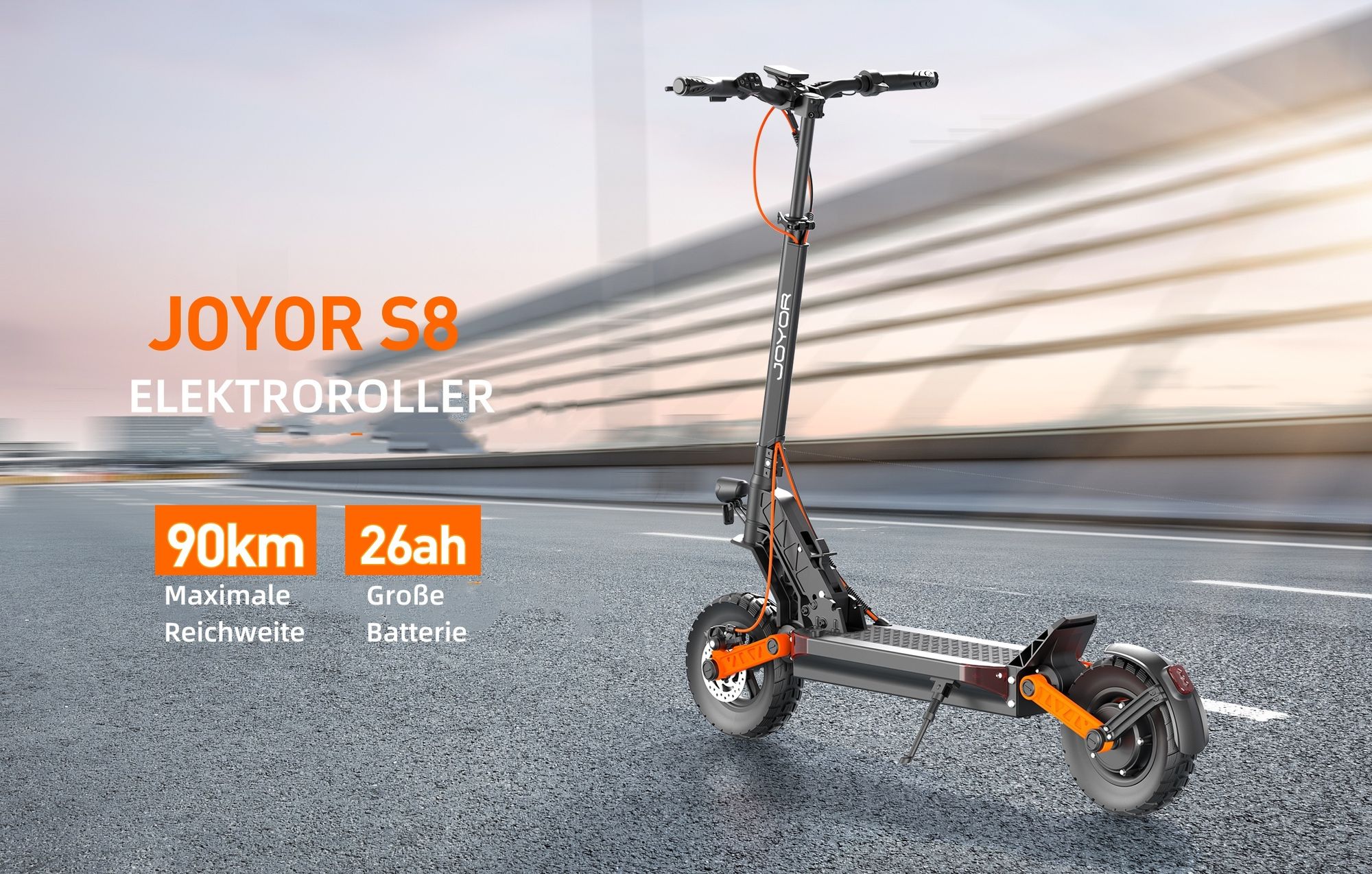 Joyor S8 – Akku und Reichweite 90 km
