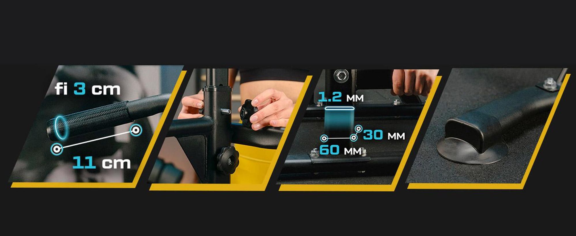 TREX SPORT Power Tower Dip Station & Klimmzugstange freistehend TX-060PR | multifunktionaler Kraftturm für zuhause bis 150 kg