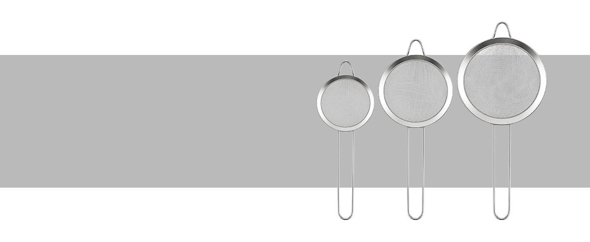 KRUMAD Küchensieb Set 3-teilig, Edelstahl Sieb feinmaschig, Mehlsieb, Passiersieb mit Griff, Abtropfsieb für Küche, Backen und Kochen