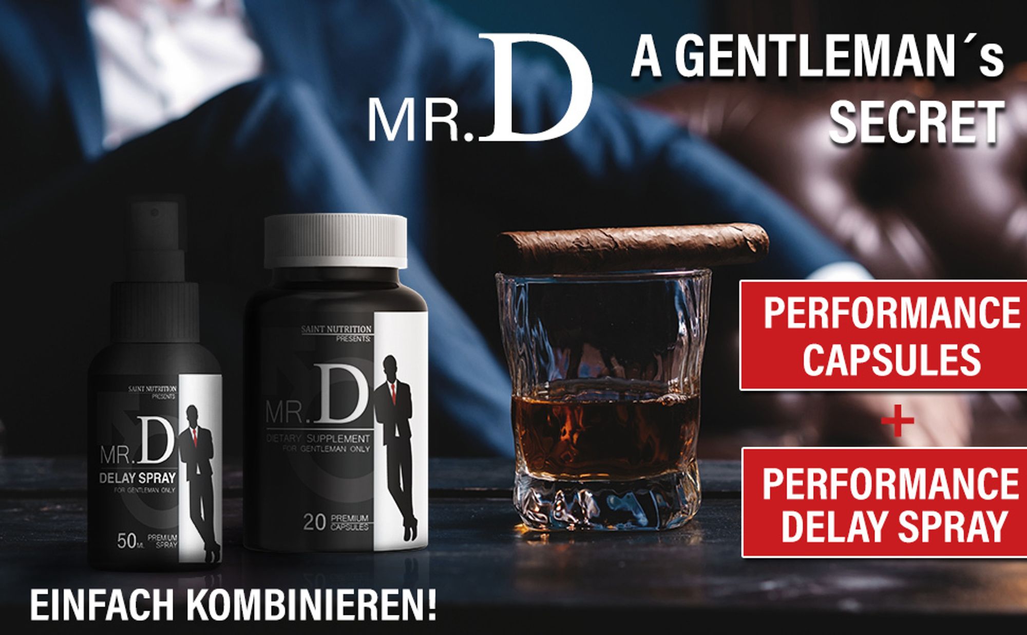 Saint Nutrition® Mr. D - Verzögerungsspray - Mann – Verzögerung der Ejakulation – mehr Potenz - Potenz steigernd - länger durchhalten Mann – 50ml