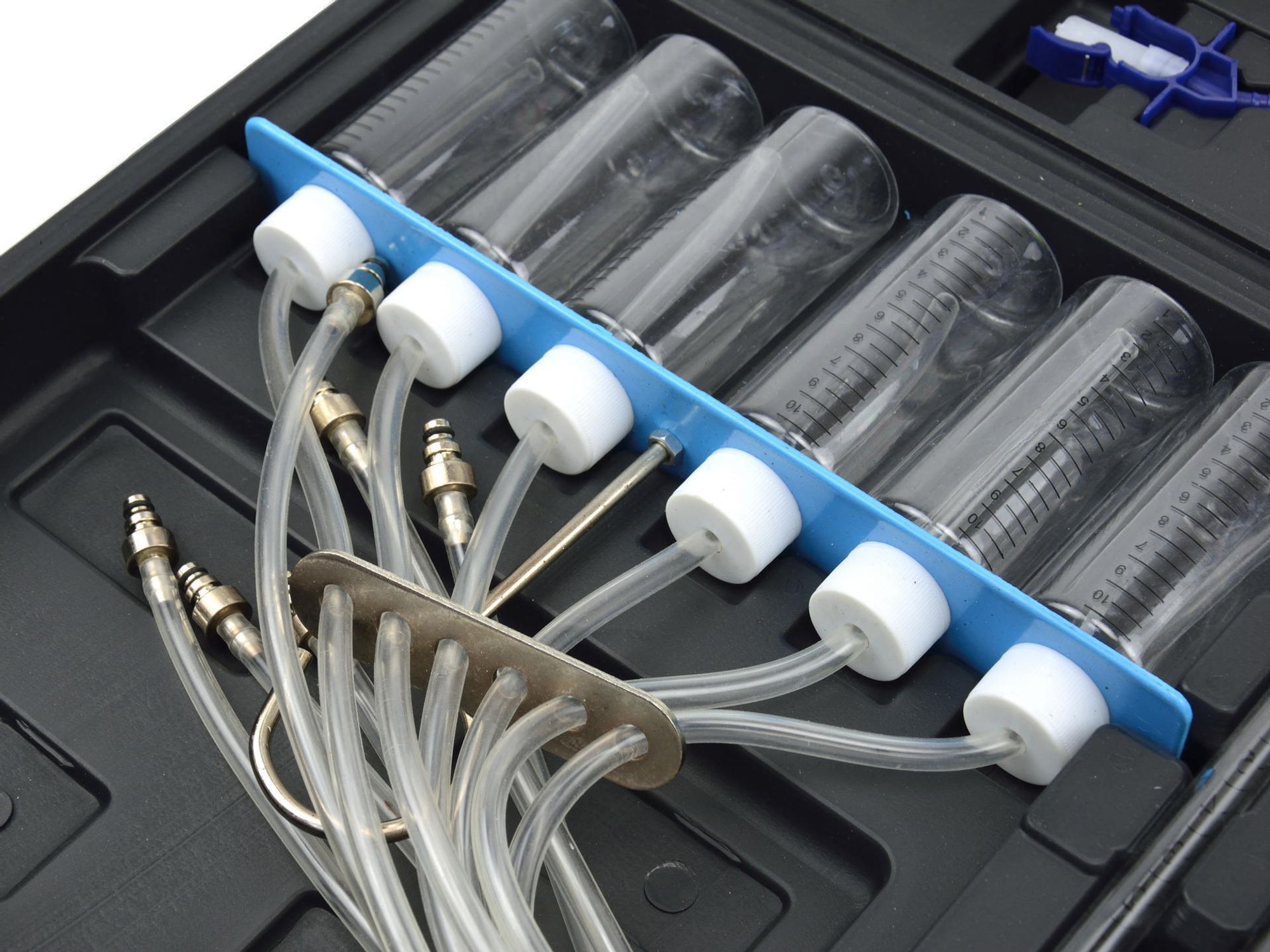 GEKO | Diesel Rücklaufmengen Tester, Common-Rail-Tester, mit 24 Adapter, Rücklaufmengen Messgerät, Injector Prüfer