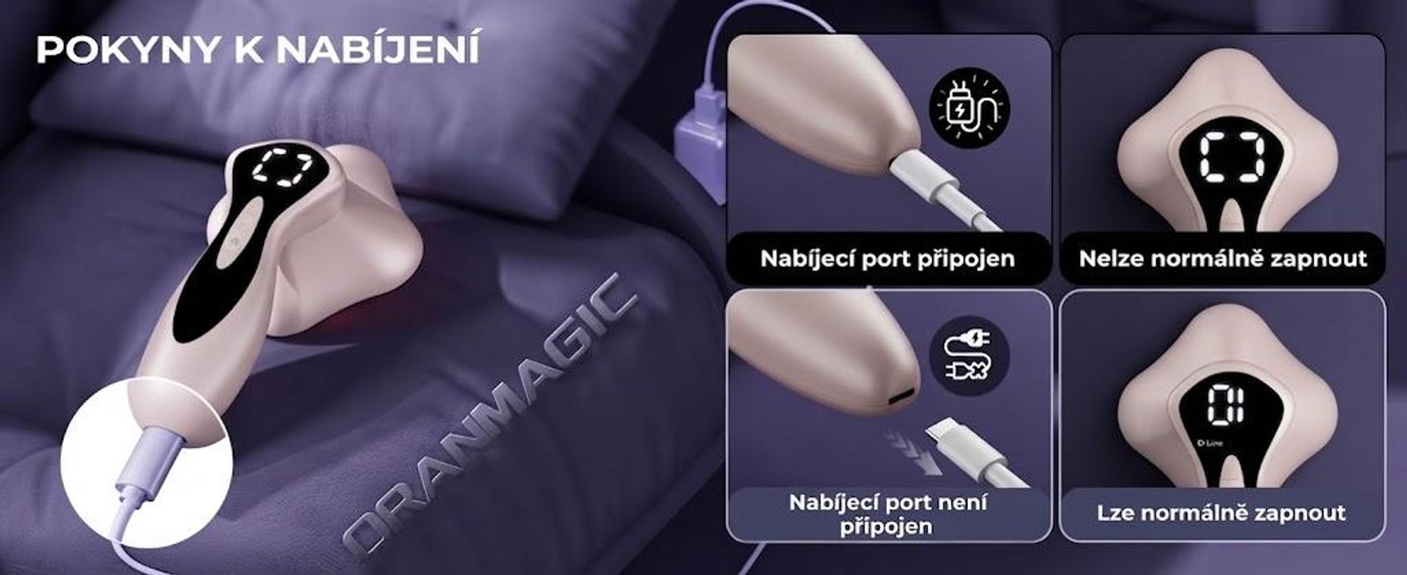 Masážní přístroj proti celulitidě se 4 hlavicemi pro břicho, pás, paže, stehna a hýždě – skvělý vánoční dárkový tip