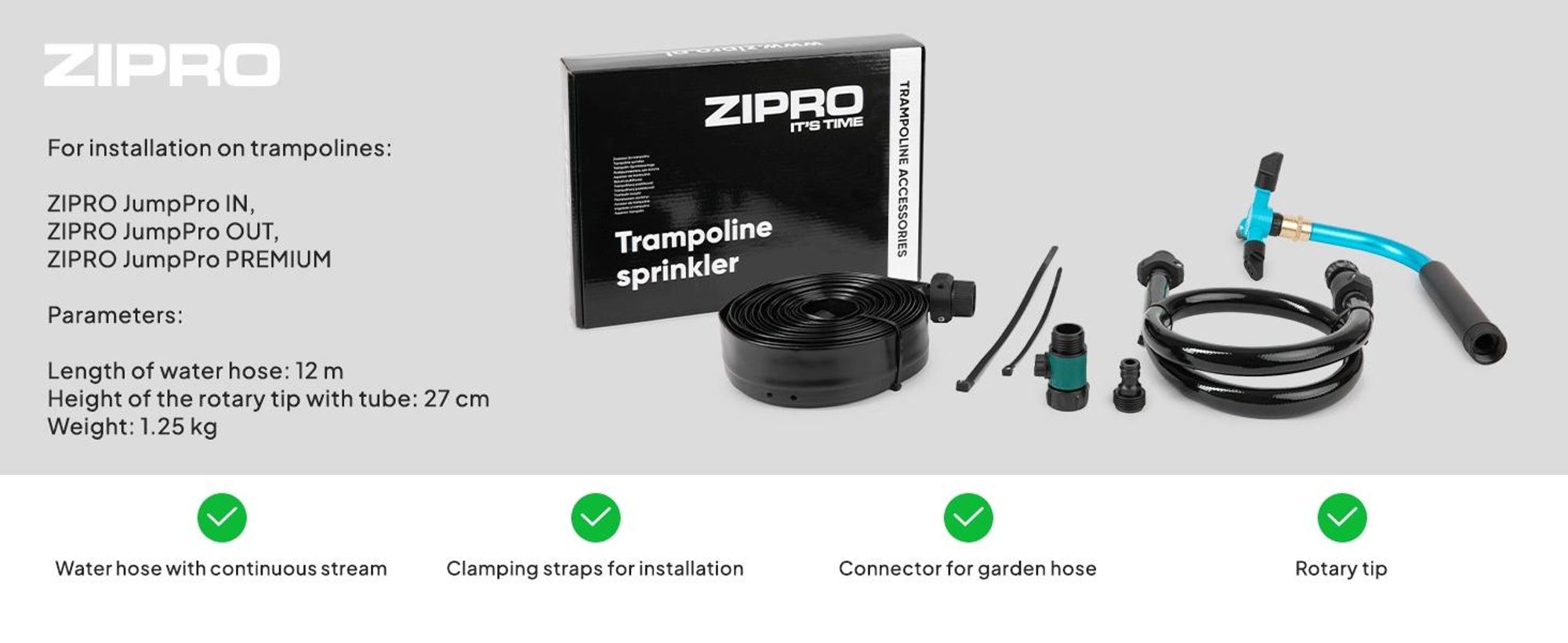 Zavlažovací sada Zipro 2 v 1 pro trampolíny