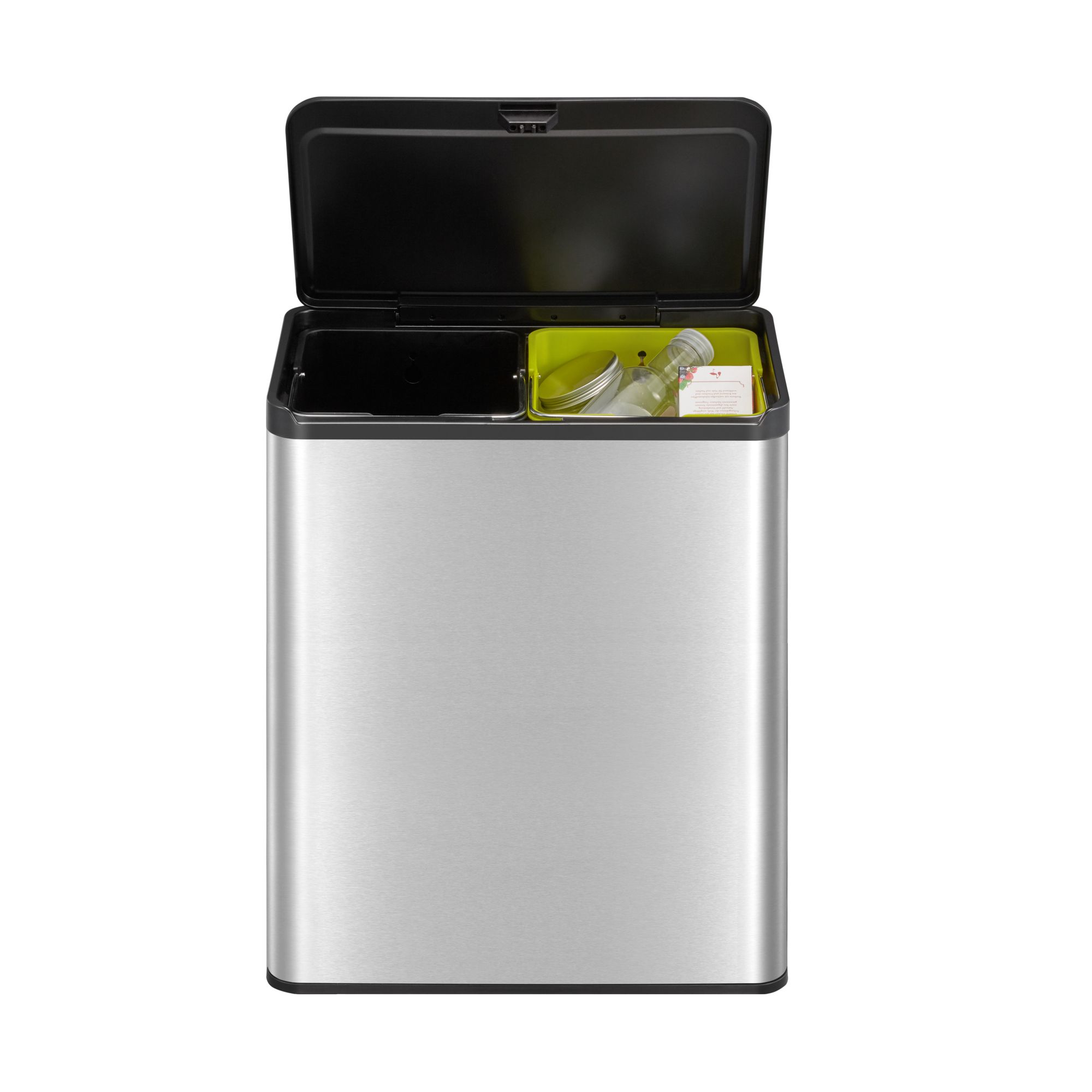 EKO - Essential Touch Recycler Abfalleimer 20+20 Liter - Stainless steel Polypropylene  - Matt Edelstahl, Schwarz
