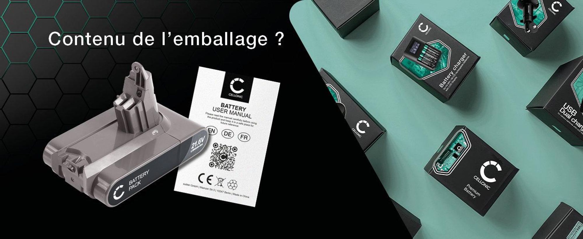 CELLONIC 1x Batterie pour Aspirateur Compatible avec Dyson V6, V6 Baby Child, V6 Baby plus Child, V6 - (2000mAh, 21.6V)