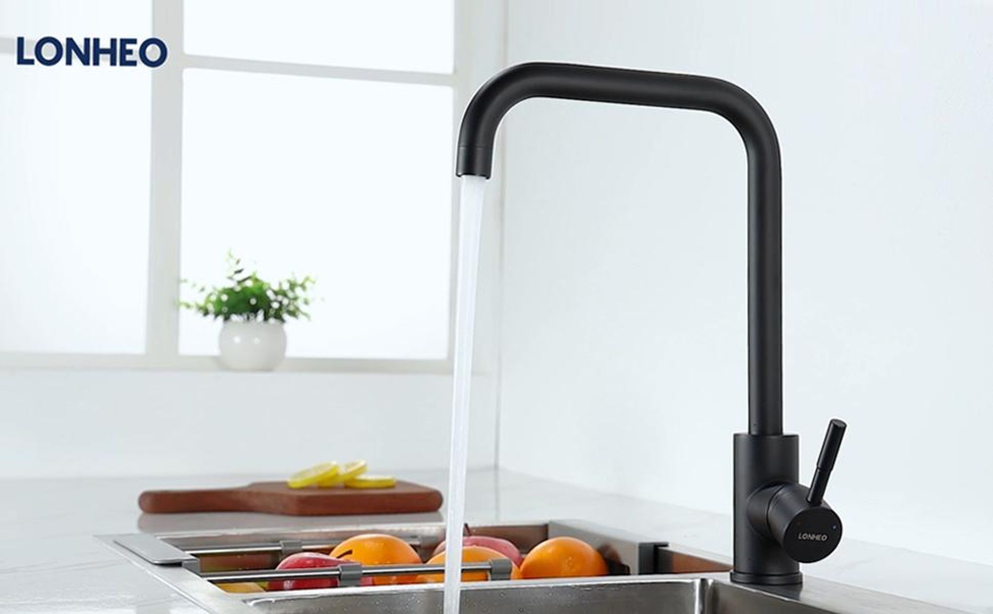 360° Drehbar Wasserhahn Küchenarmatur, 7-Form Spültischarmatur, Cecipa Niederdruck Küchenarmatur 304 Edelstahl, Einhandmischer, Schwarz
