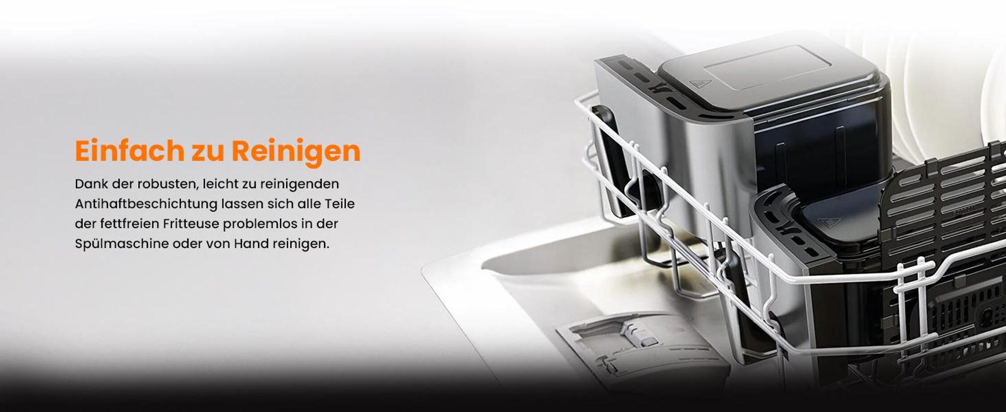 Extralink Air Fryer Dual Basket 10 l Heißluftfritteuse 2500 W mit 2 Körben und Touchdisplay