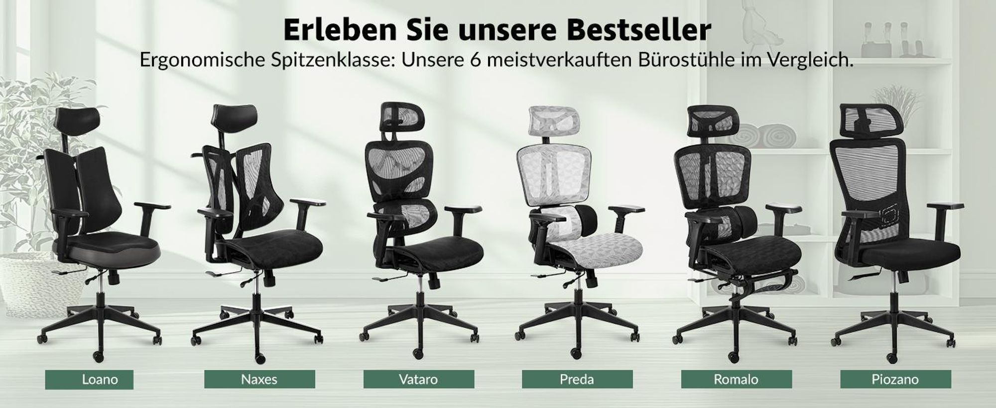 di volio® Bürostuhl Vataro – ergonomischer Schreibtischstuhl mit 2D Kopfstütze & 4D Armlehnen, atmungsaktives Sitzpolster, leise PolyurethanRollen