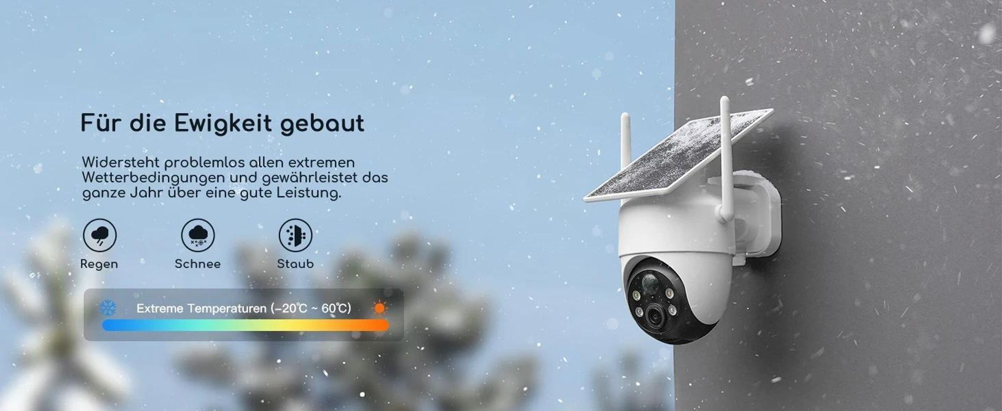 Überwachungskamera Aussen Akku Solar-2K Outdoor WLAN Kamera Überwachung Aussen Kabellose Installationsfreie Solarpanel KI-Erkennung 360°PTZ mit 32&64G